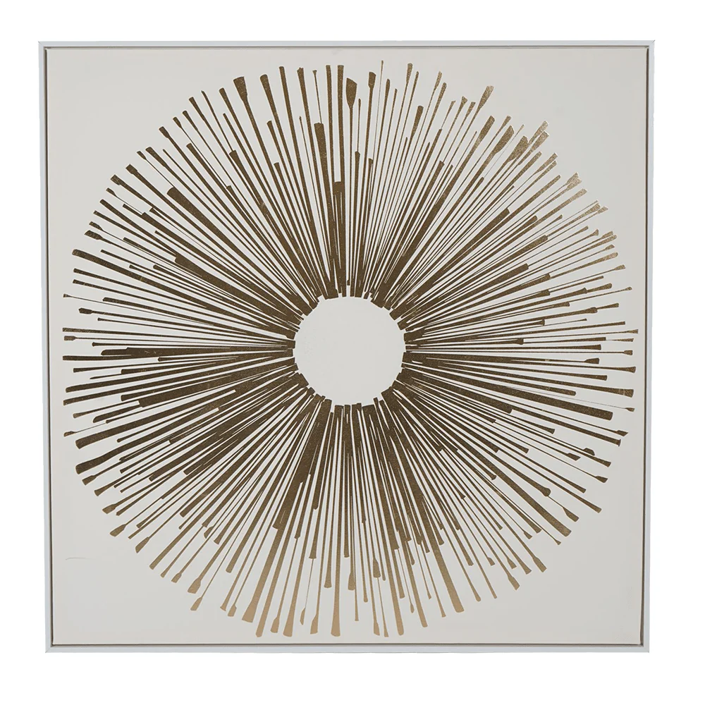 Aaliyah Golden Sunburst Large Framed Canvas Wall Art - Image 2