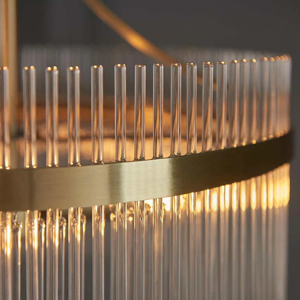 Abella 3 Light Gold & Glass Pendant Ceiling Light - Image 4