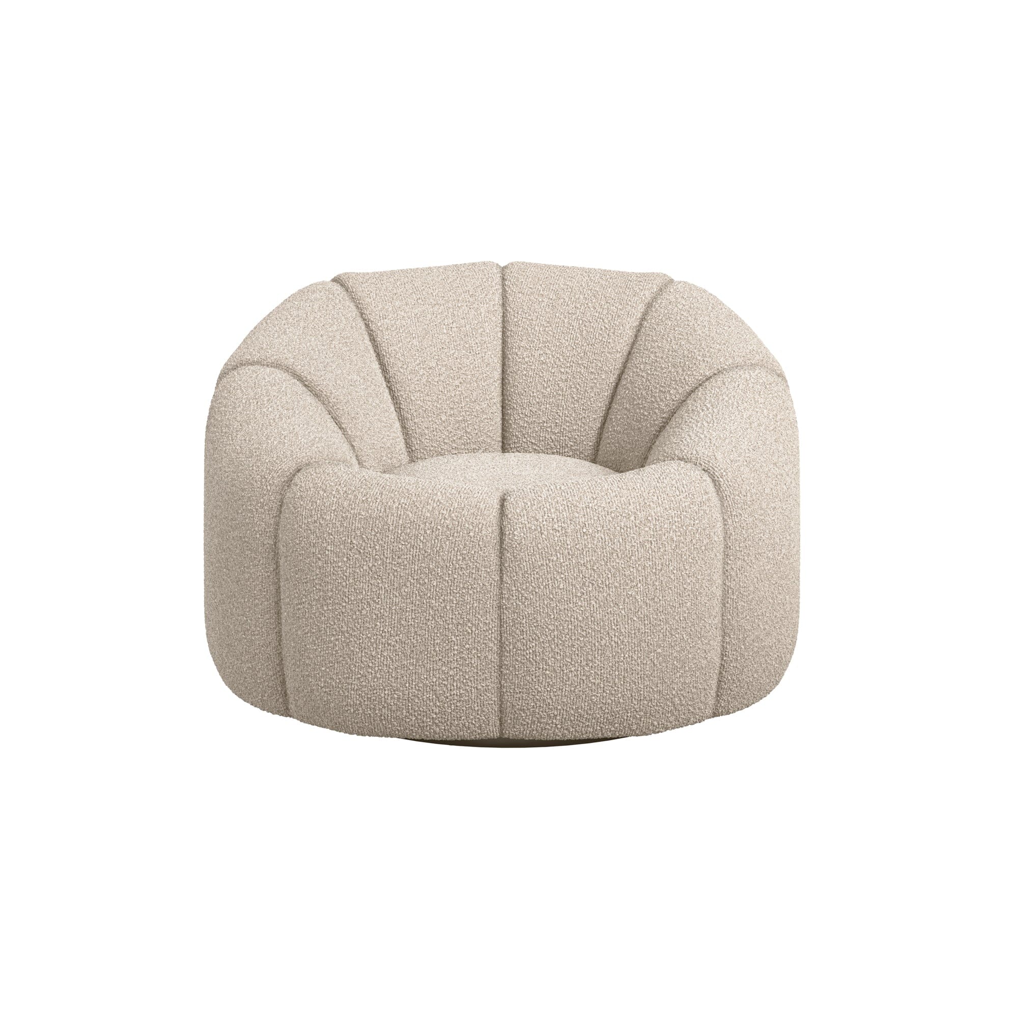 Abella Beige Textured Fabric Swivel Chair - Image 2