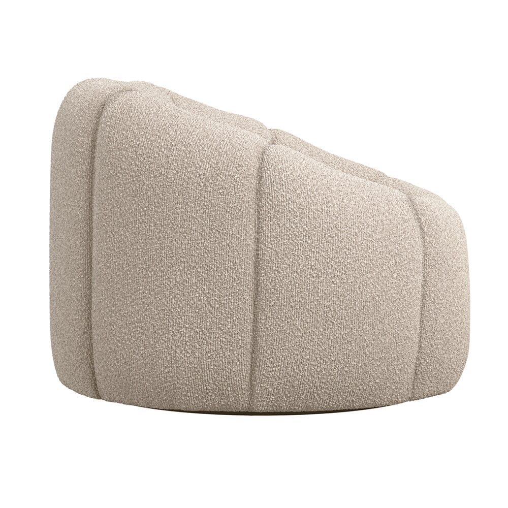 Abella Beige Textured Fabric Swivel Chair - Image 3