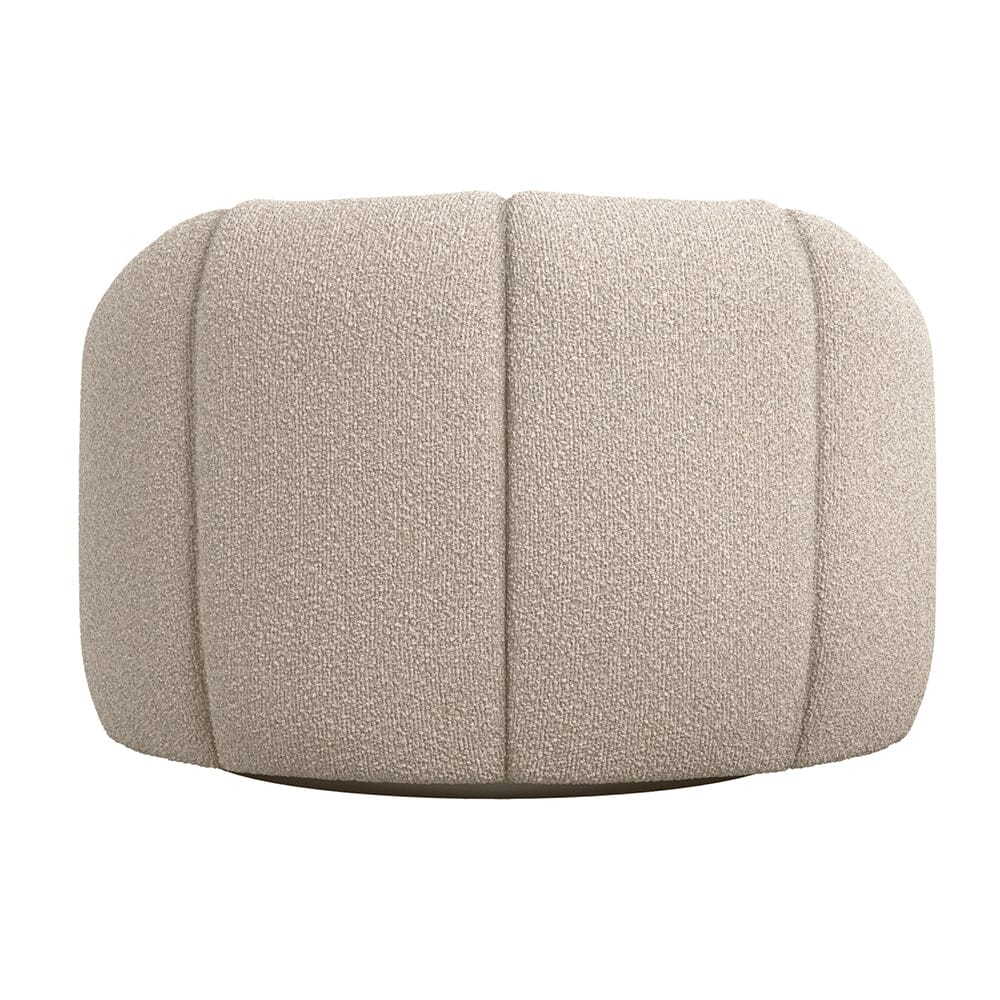 Abella Beige Textured Fabric Swivel Chair - Image 4