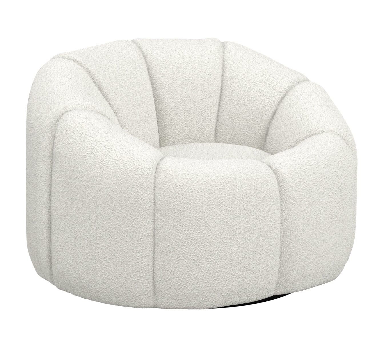 Abella Ivory Textured Fabric Swivel Chair - Image 2