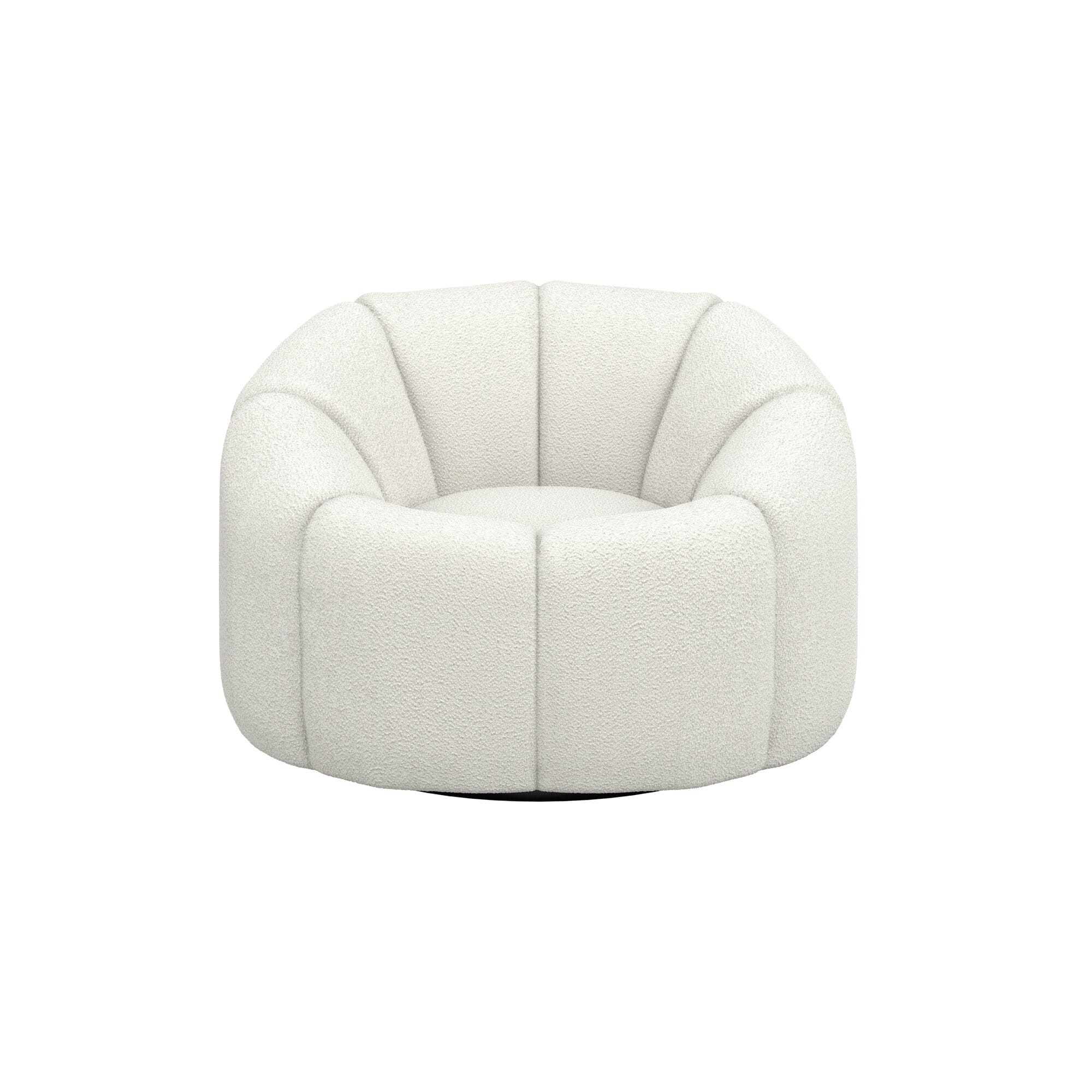 Abella Ivory Textured Fabric Swivel Chair - Image 3