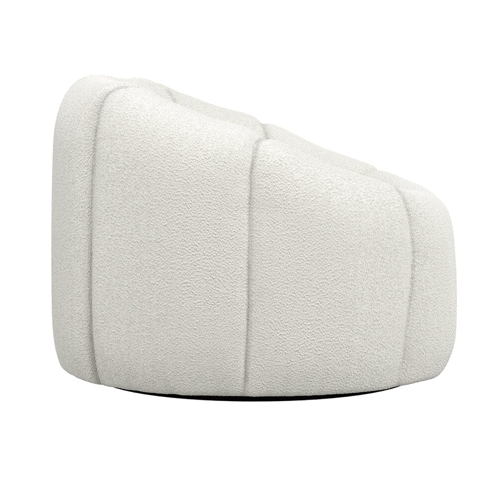 Abella Ivory Textured Fabric Swivel Chair - Image 5