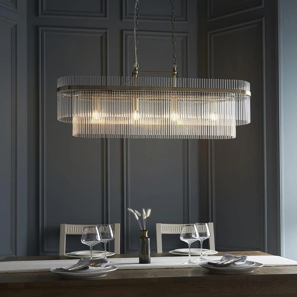 Abella Light Gold 4 Light Linear Pendant Ceiling Light - Image 2