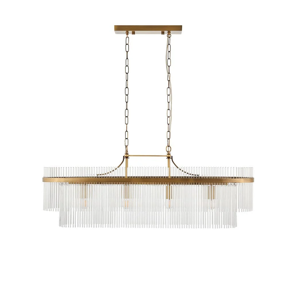 Abella Light Gold 4 Light Linear Pendant Ceiling Light - Image 3