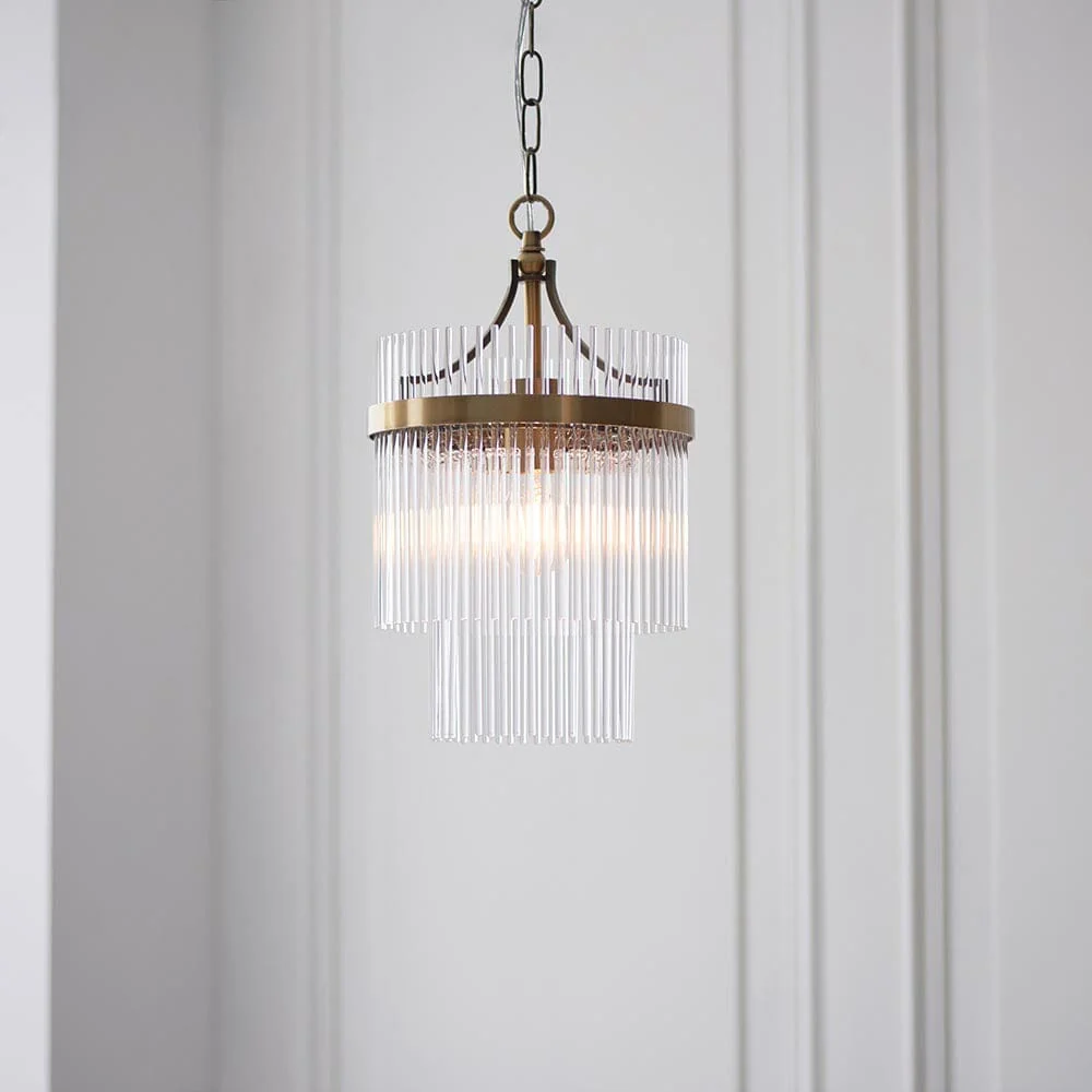 Abella Light Gold & Glass Pendant Ceiling Light
