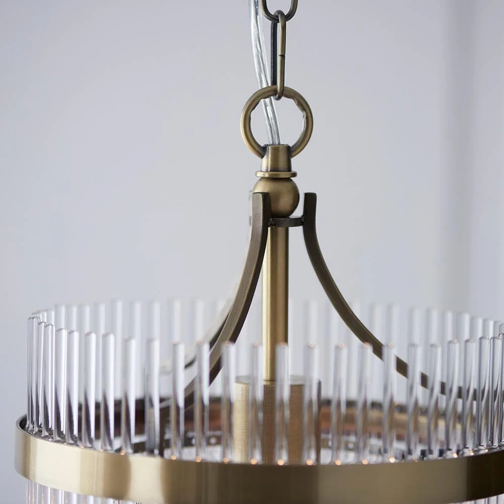 Abella Light Gold & Glass Pendant Ceiling Light - Image 2