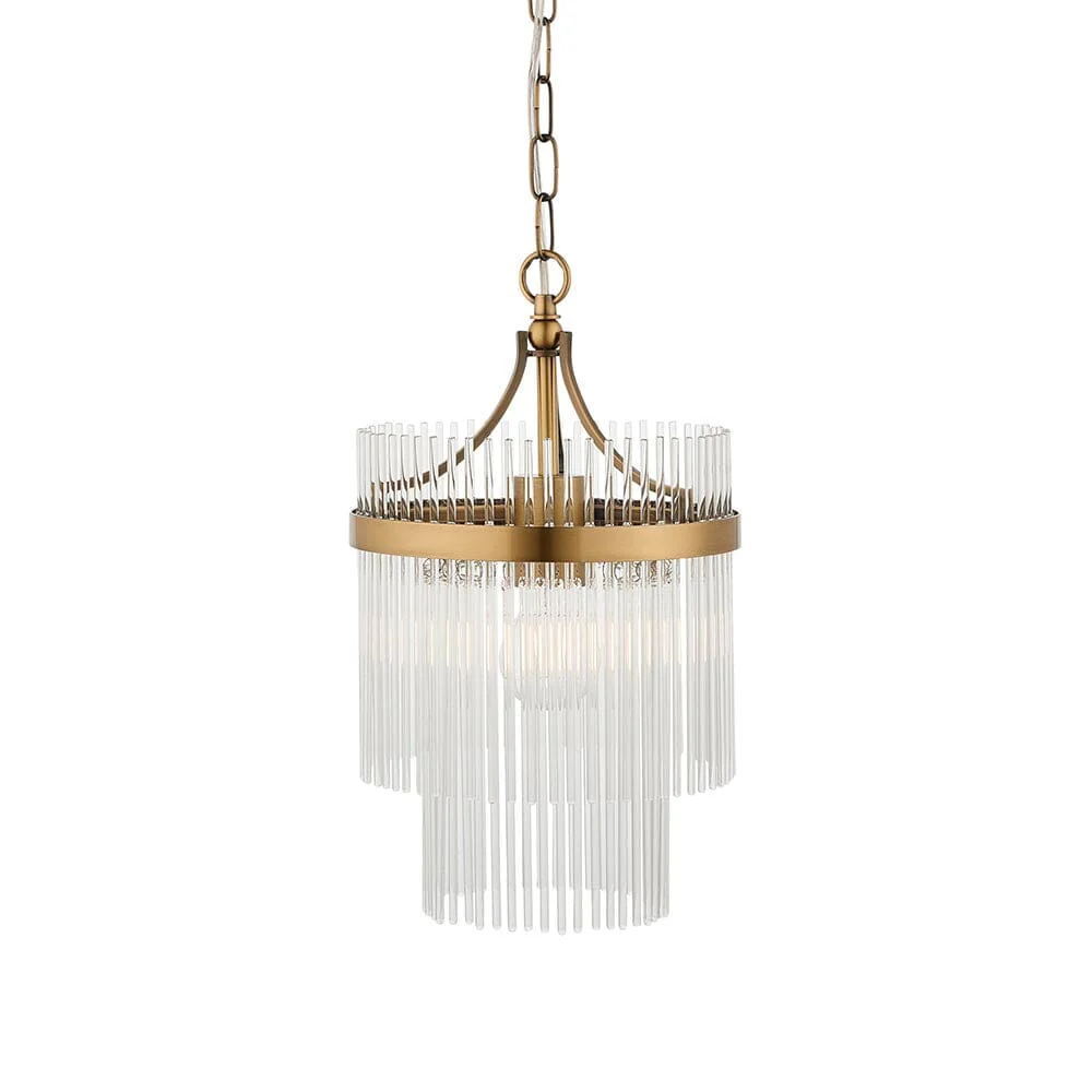 Abella Light Gold & Glass Pendant Ceiling Light - Image 3