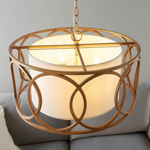 Acadia Gold Pendant Ceiling Light with White Shade - Image 2