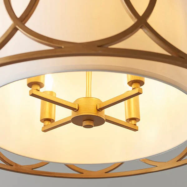 Acadia Gold Pendant Ceiling Light with White Shade - Image 3