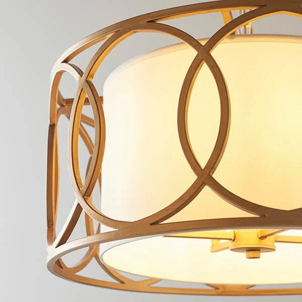 Acadia Gold Pendant Ceiling Light with White Shade - Image 4