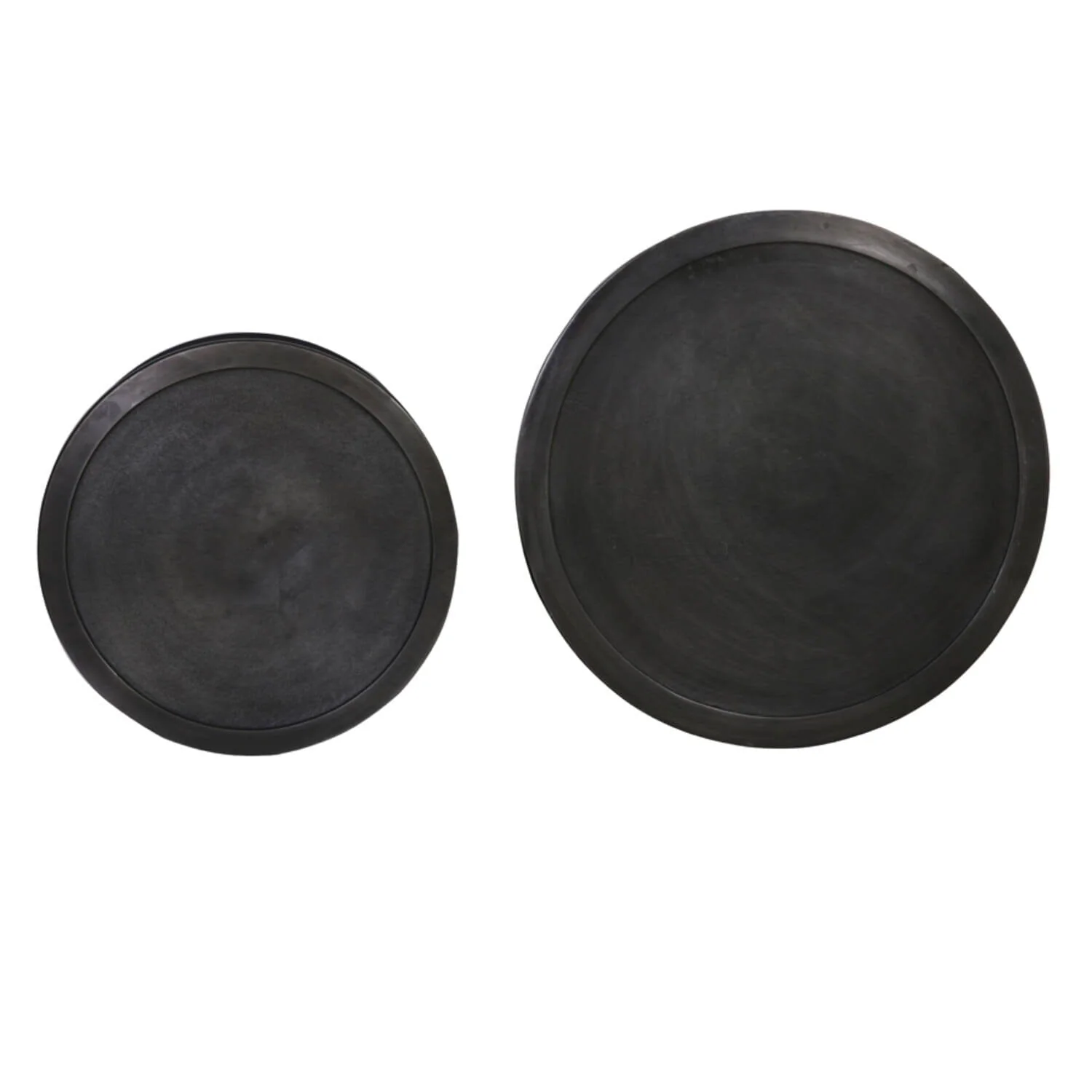 Adele Black Tall Round Nested Metal Side Tables - Set of 2 - Image 3