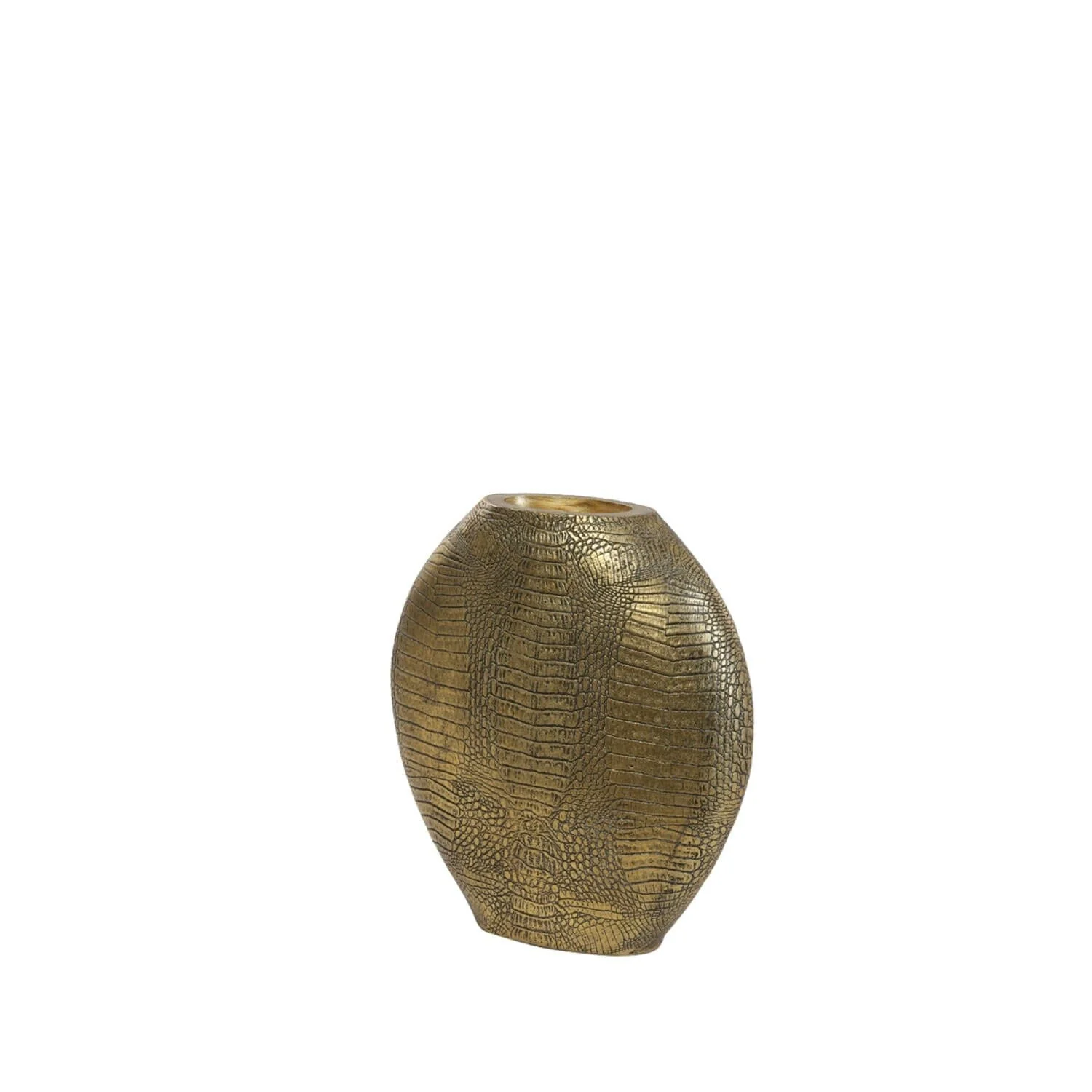 Adeta Crocodile Print Gold Statement Vase - Image 4