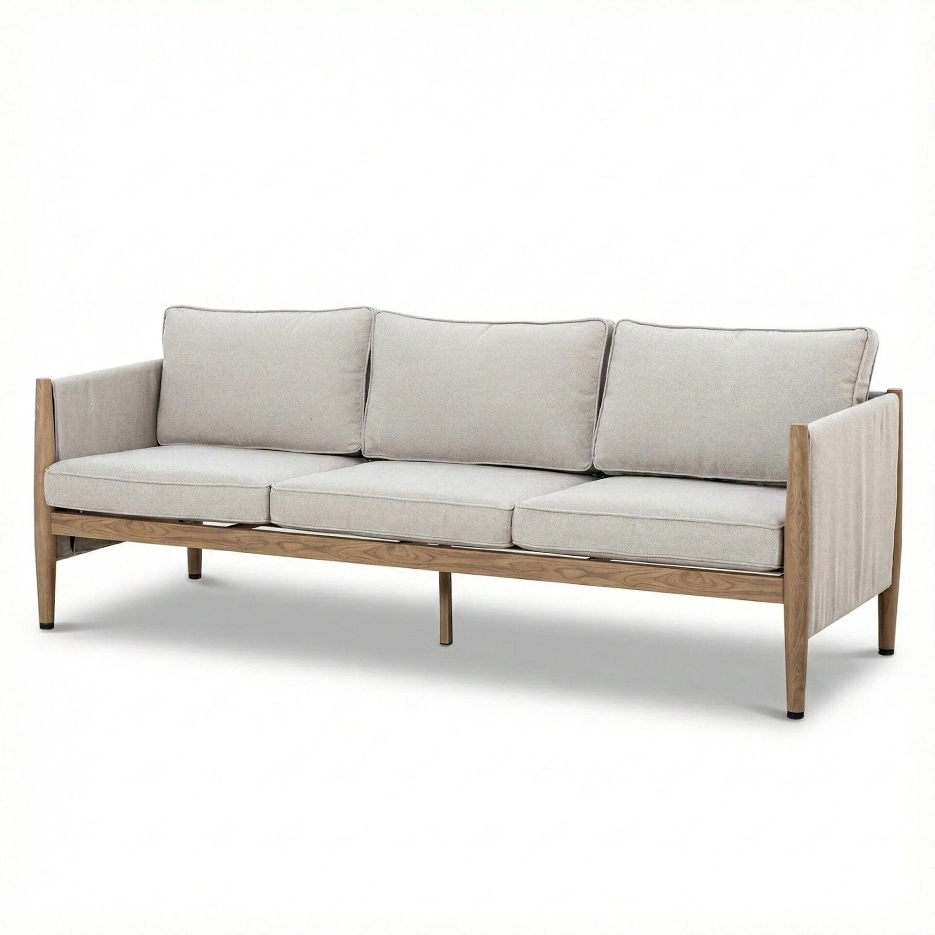 Adria Almond Upholstered Outdoor Lounge Set- Seats 5 - Image 4