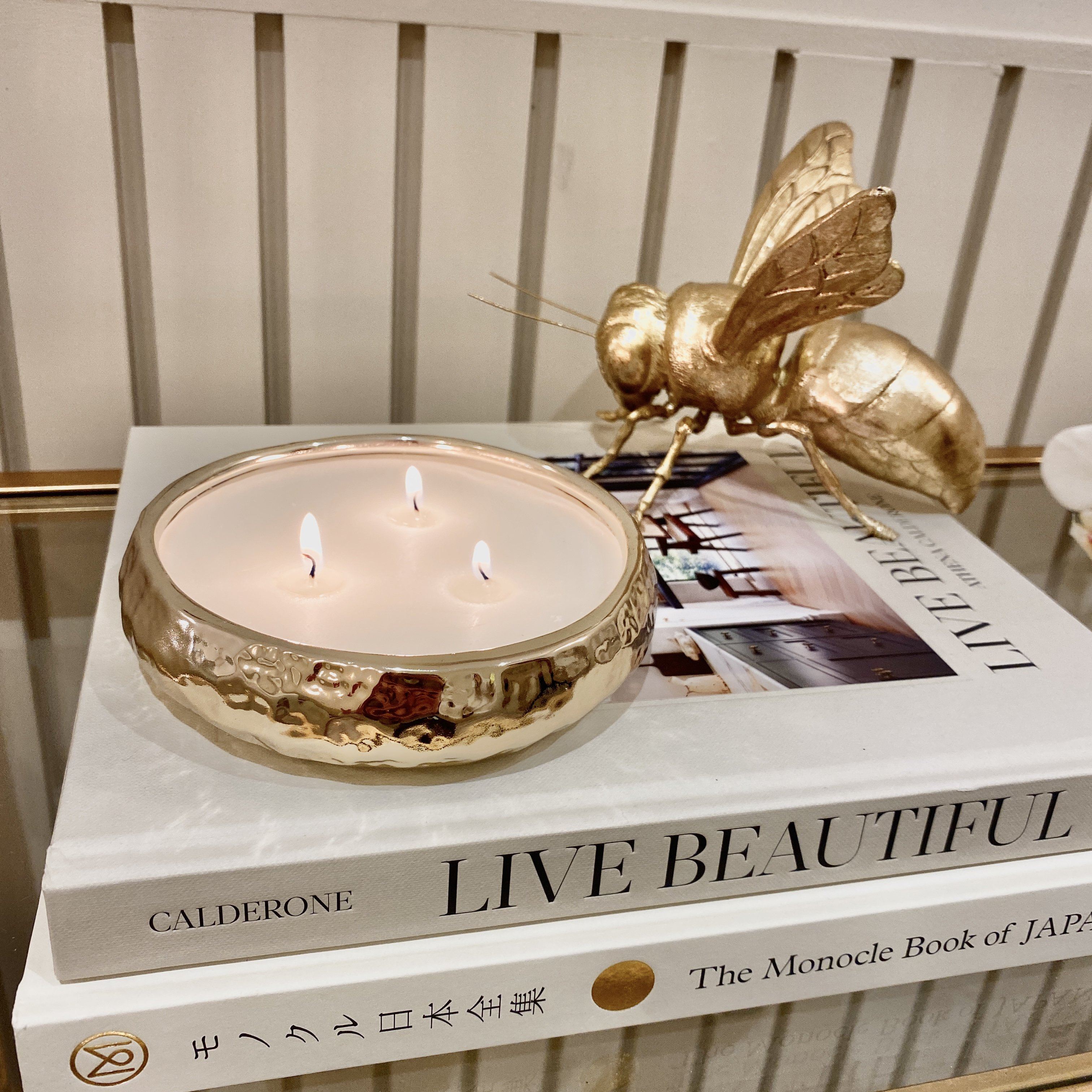 Aeolian 3 Wick Gold Scented Candle - Image 7