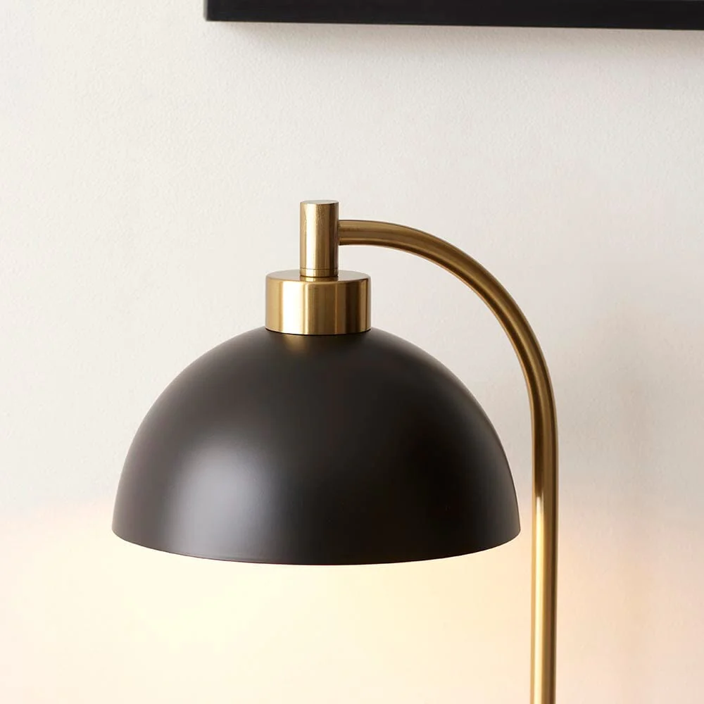 Aimee Black & Gold Task Table Lamp with Marble Base - Image 3