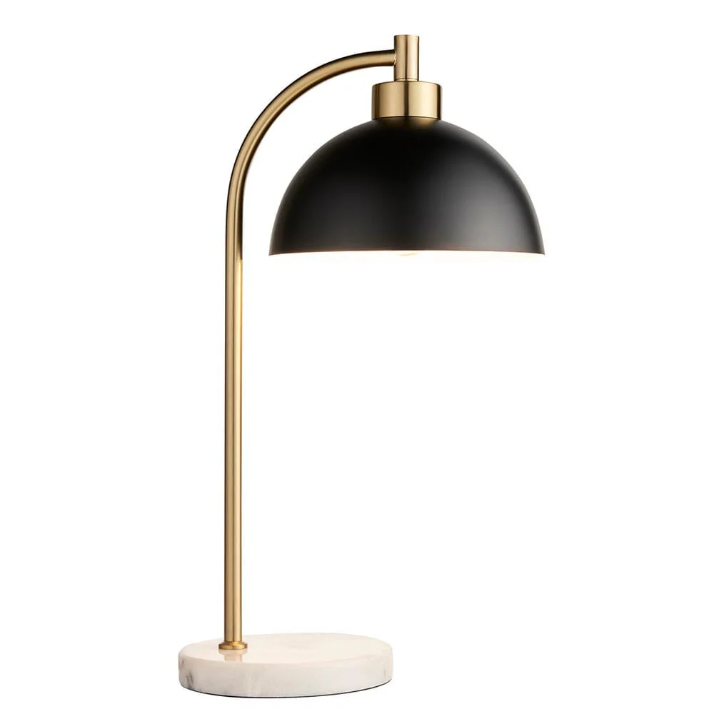 Aimee Black & Gold Task Table Lamp with Marble Base - Image 4