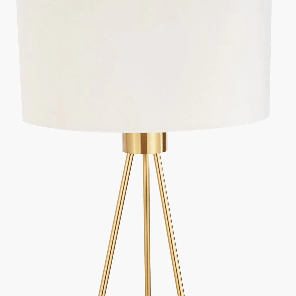 Akira Gold Tripod Floor Lamp with Ivory Shade - Image 5