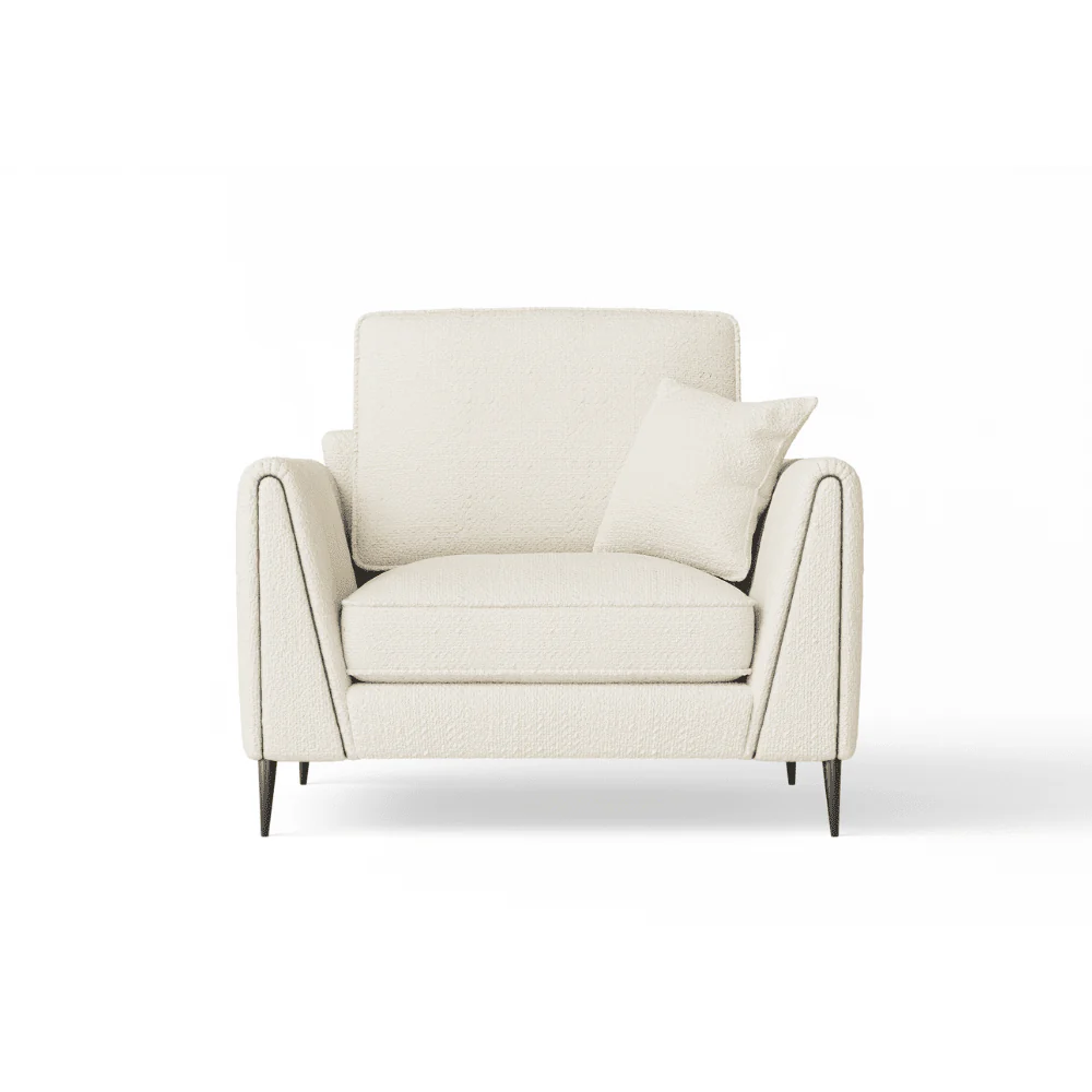 Alaina Cloud Bouclé Sofa Range with Black Legs - Image 10
