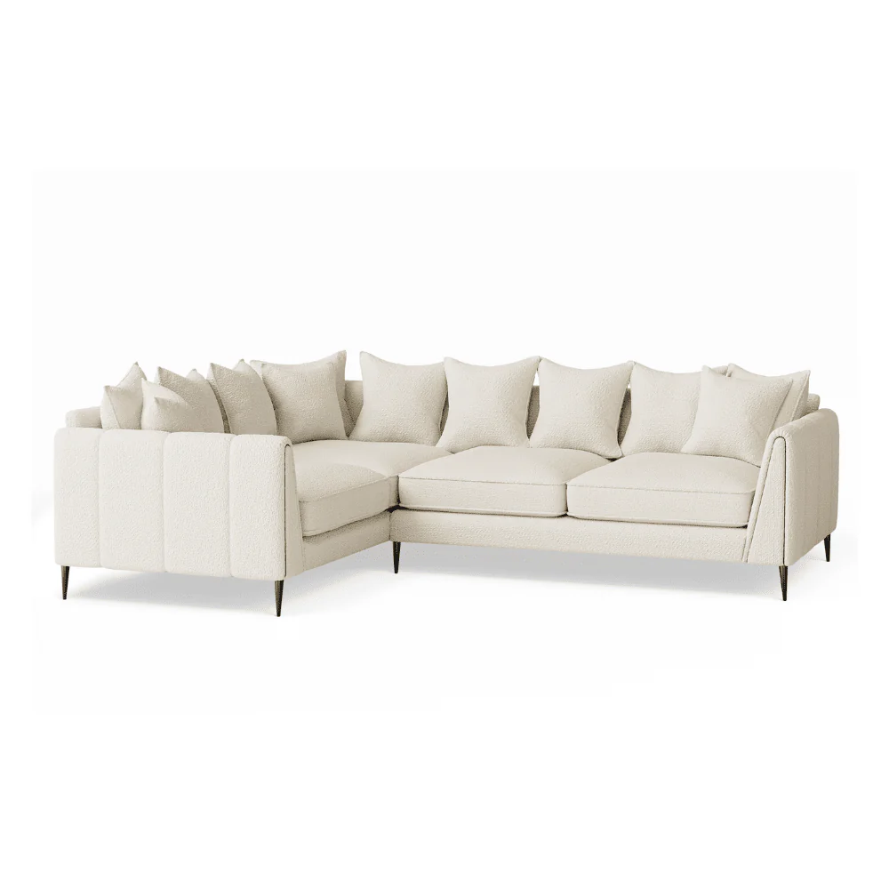 Alaina Cloud Bouclé Sofa Range with Black Legs - Image 12
