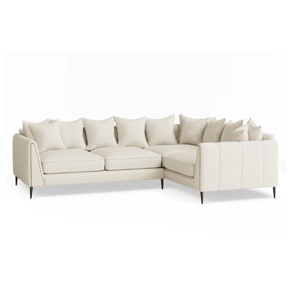 Alaina Cloud Bouclé Sofa Range with Black Legs - Image 13