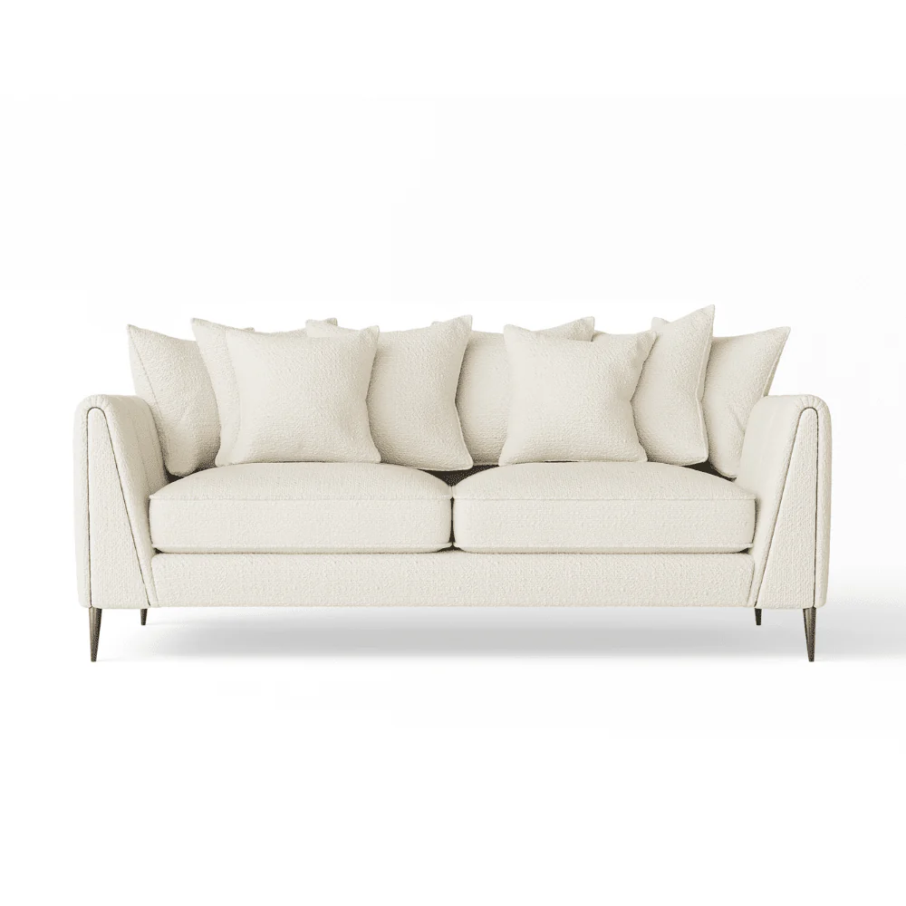 Alaina Cloud Bouclé Sofa Range with Black Legs - Image 14