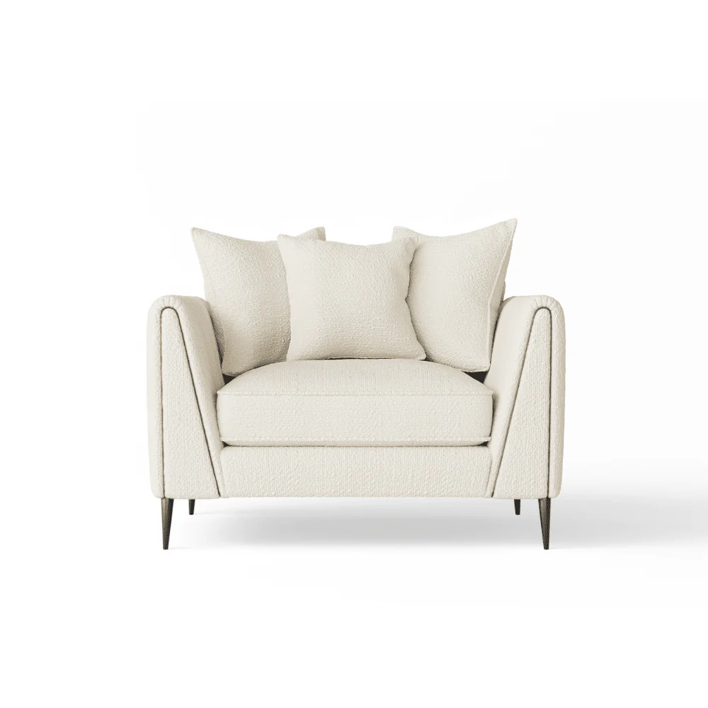 Alaina Cloud Bouclé Sofa Range with Black Legs - Image 15