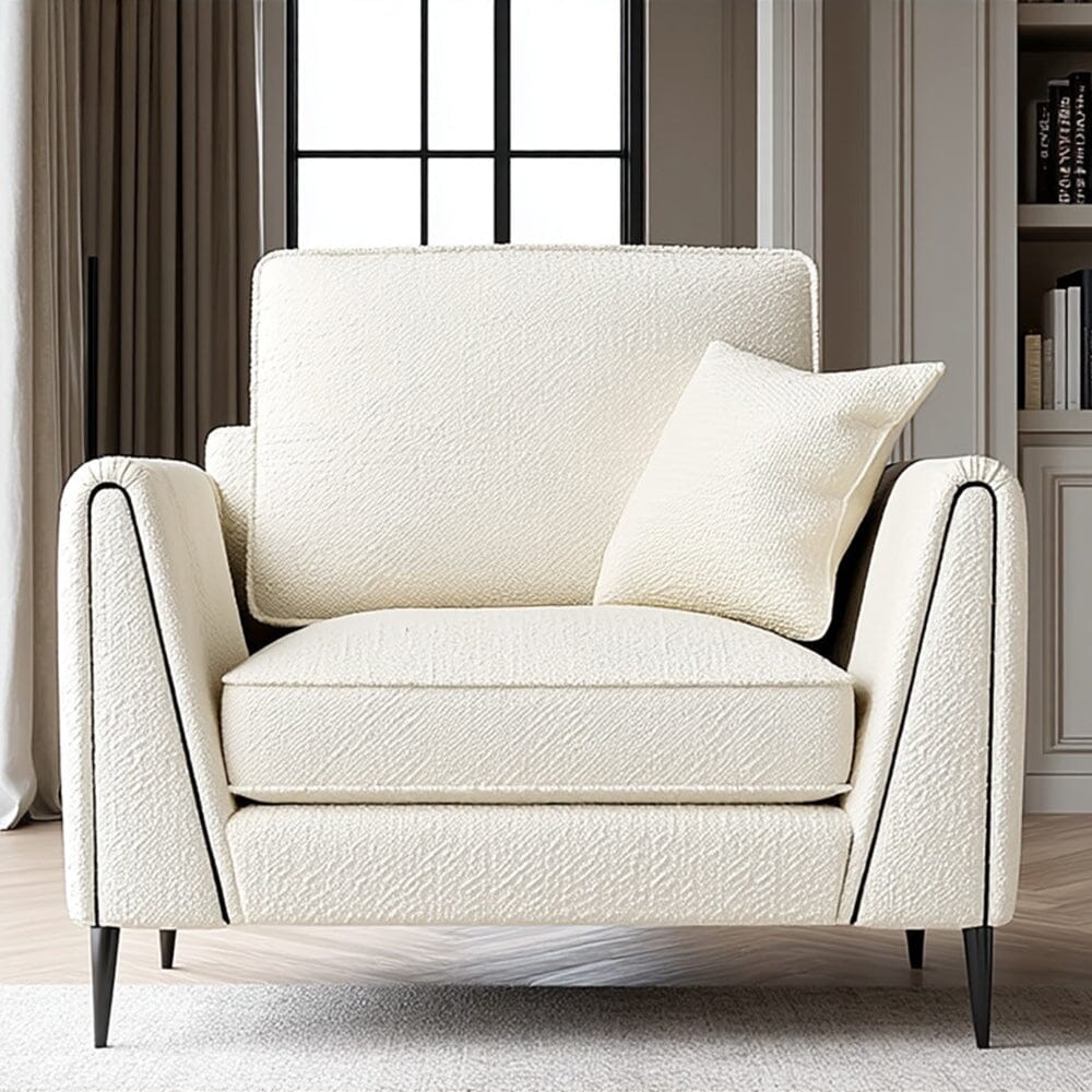 Alaina Cloud Bouclé Sofa Range with Black Legs - Image 4