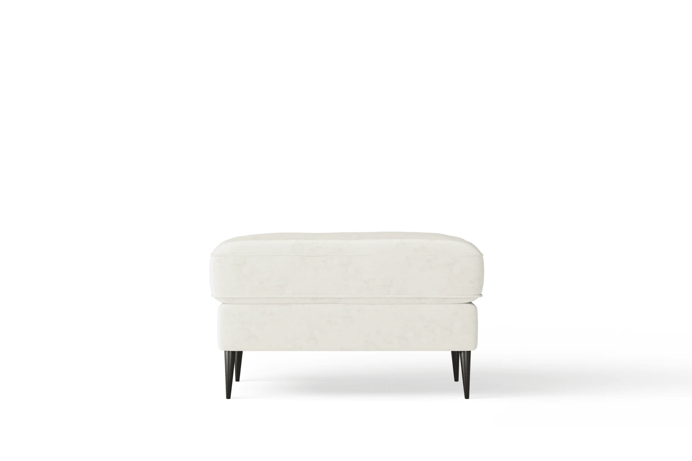 Alaina Cream Velvet Footstool with Black Legs - Image 3