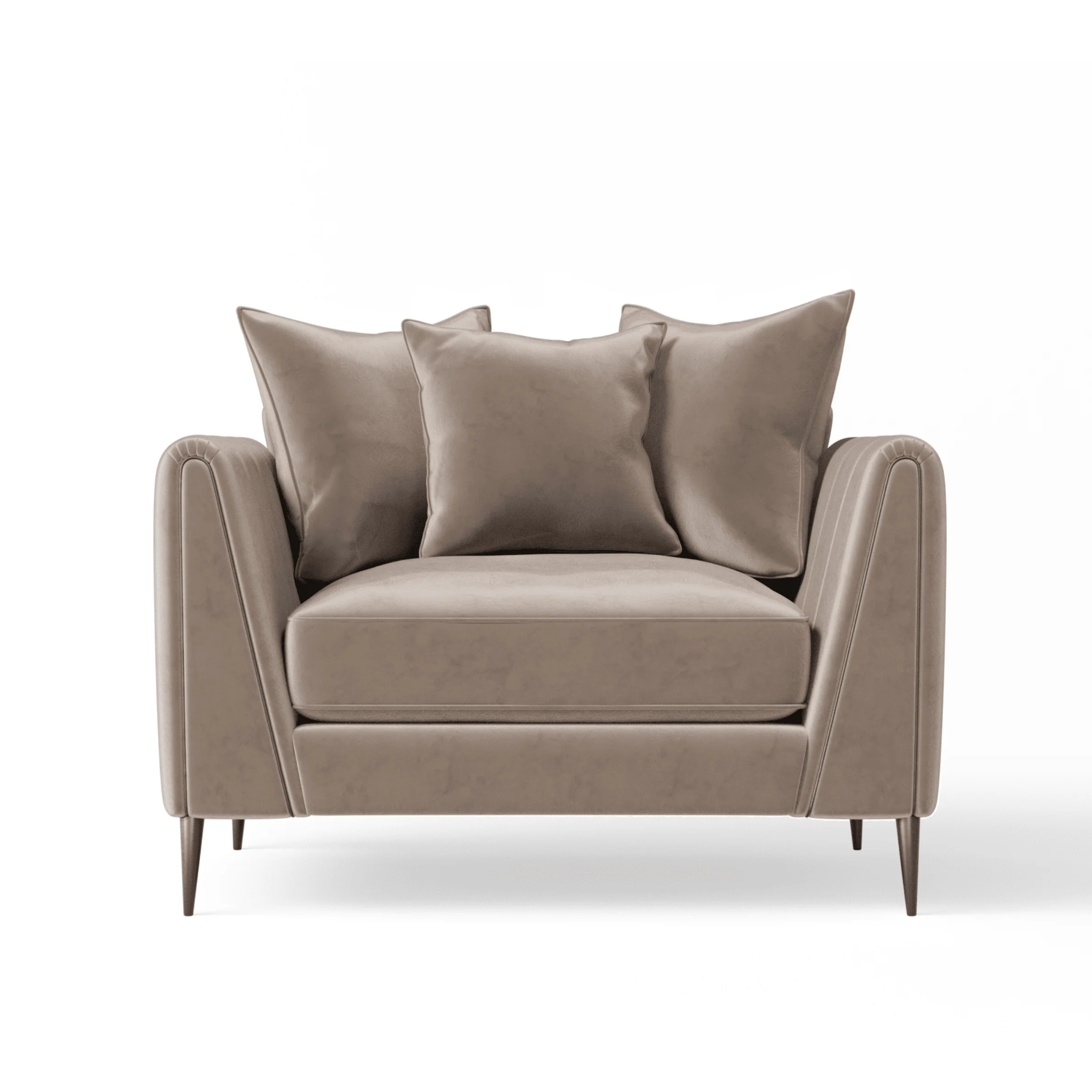 Alaina Mink Velvet Scatter Back Armchair with Black Legs - Image 2