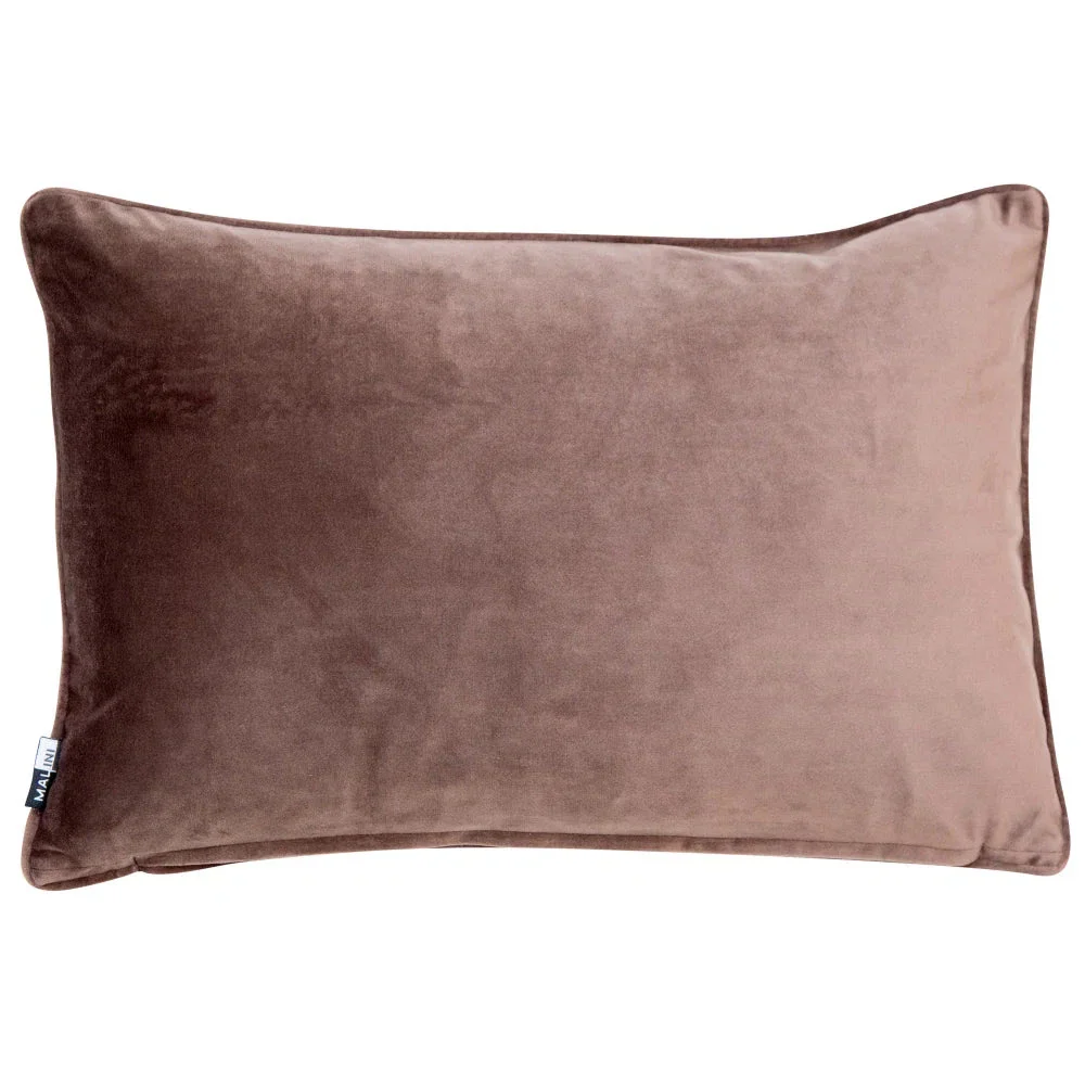 Alayna Truffle Velvet Bolster Cushion - 30x45cm - Image 2