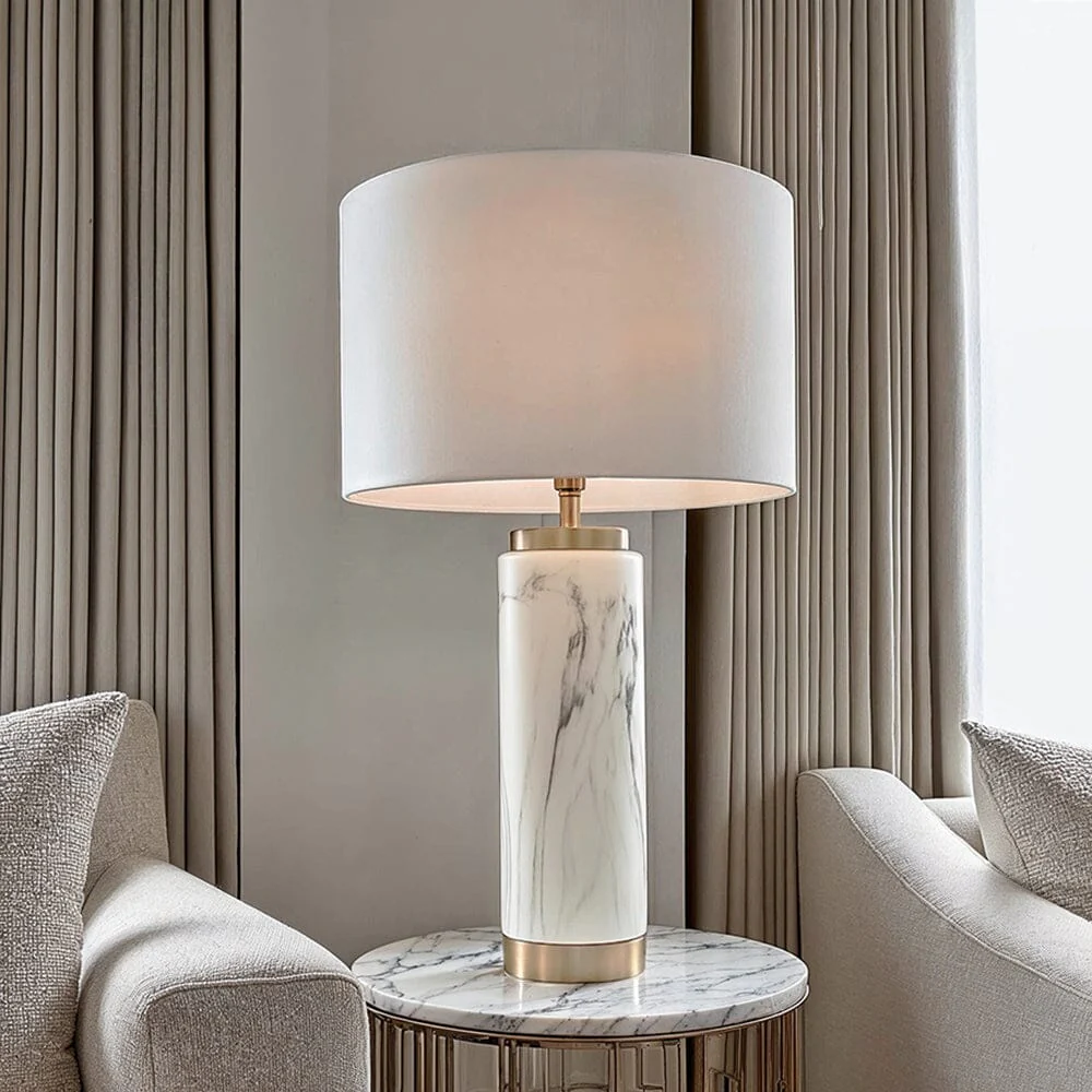 Alessia Marble Effect Ceramic Table Lamp