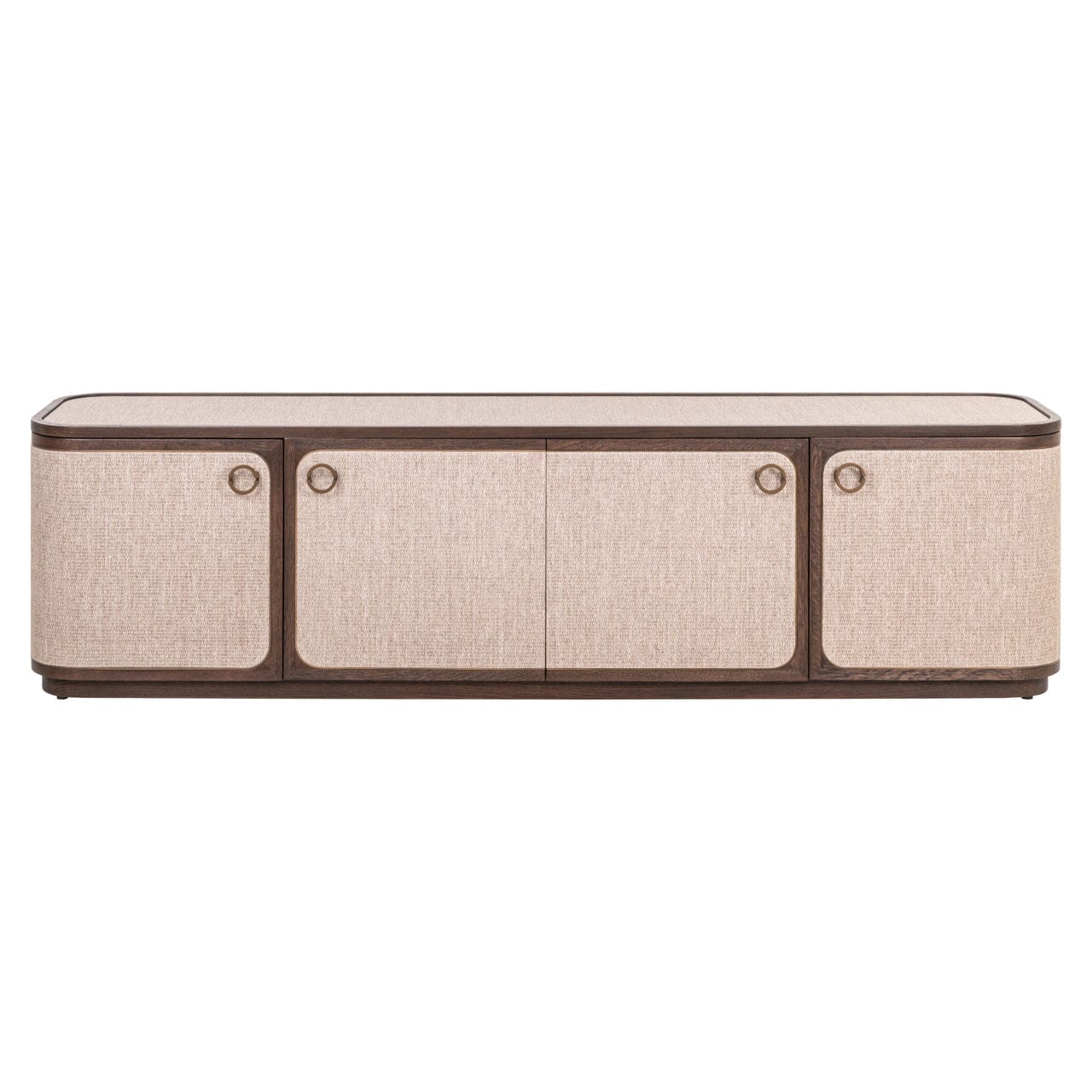 Alexandra Luxury Linen & Dark Brown Oak 4 Door TV Unit - Image 3