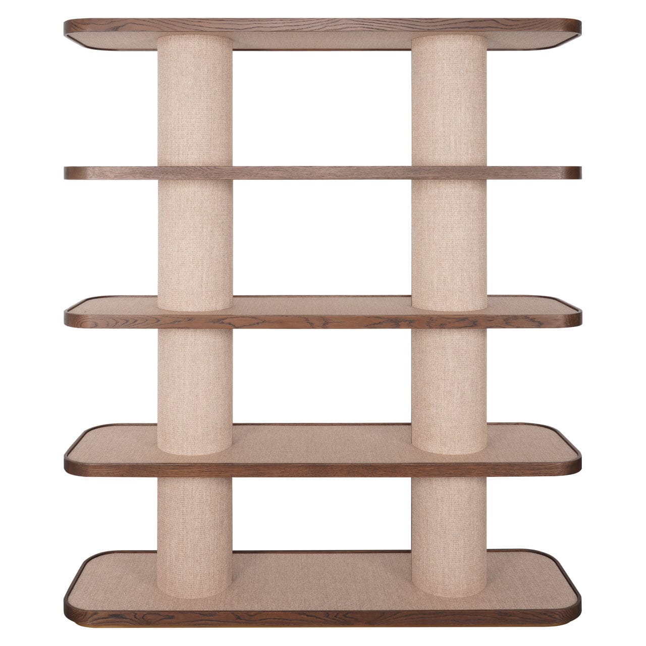 Alexandra Luxury Linen & Dark Brown Oak Open Shelving Unit - Image 2