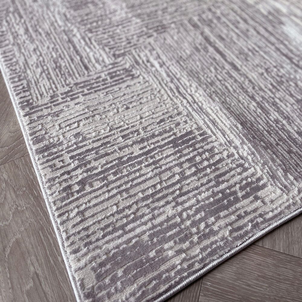 Alexis Silver & Grey Abstract Patterned Rug - Image 3