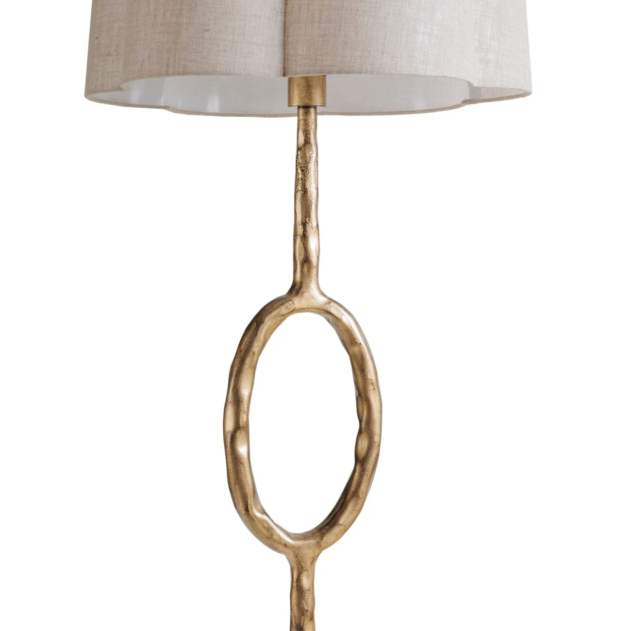 Alfie Gold Floor Lamp with Scalloped Linen Shade - Image 2