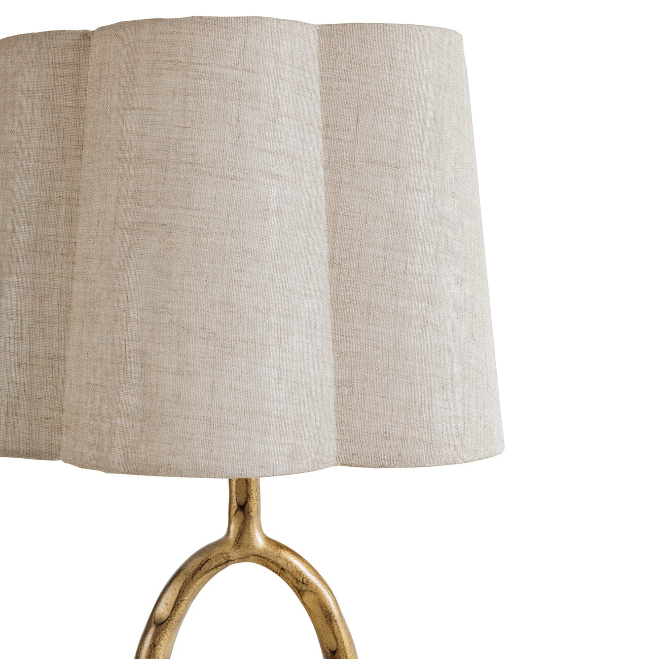 Alfie Gold Table Lamp with Scalloped Linen Shade - Image 4