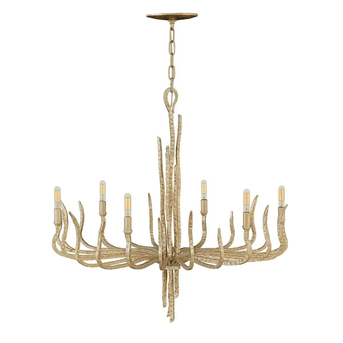 Alicia Champagne Gold Large Statement 6 Light Pendant Ceiling Light - Image 3