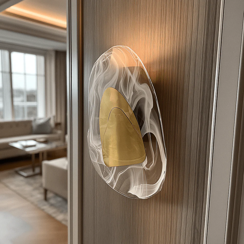 Alida Gold & Glass Marble Effect Abstract Wall Light