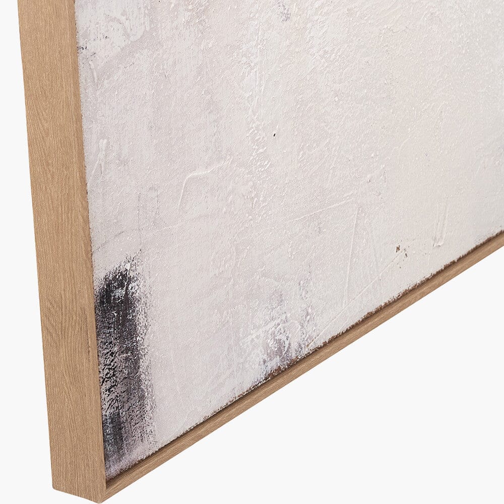 Alisona Neutral & Grey Textured Abstract Canvas with Natural Frame - Image 4