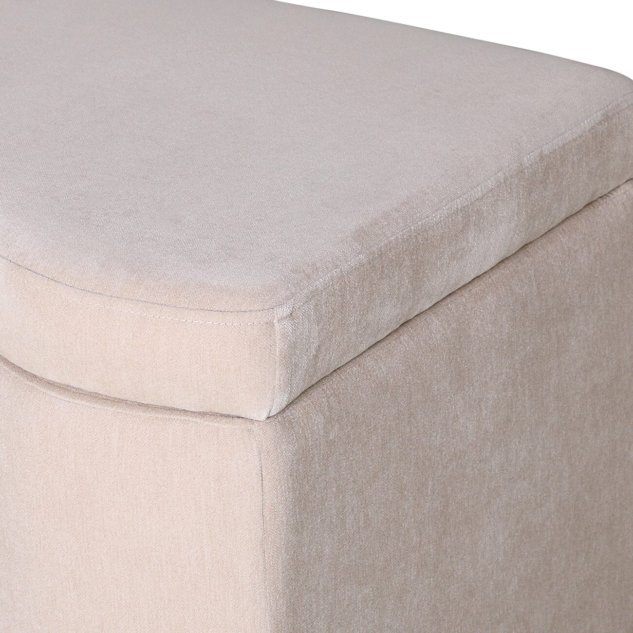 Alissia Warm Stone Velvet Squiggle Edge Storage Bench - Image 6