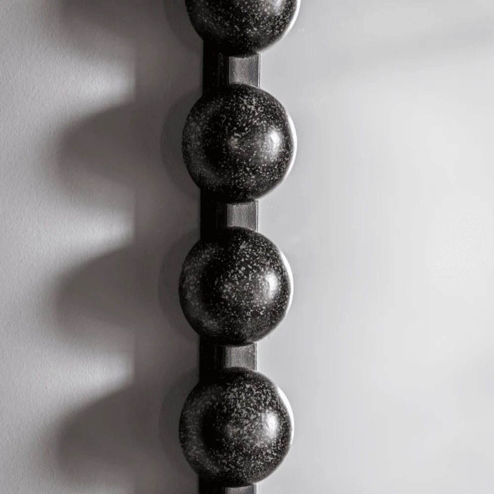 Allure Black Oval Beaded Wall Mirror - Image 2