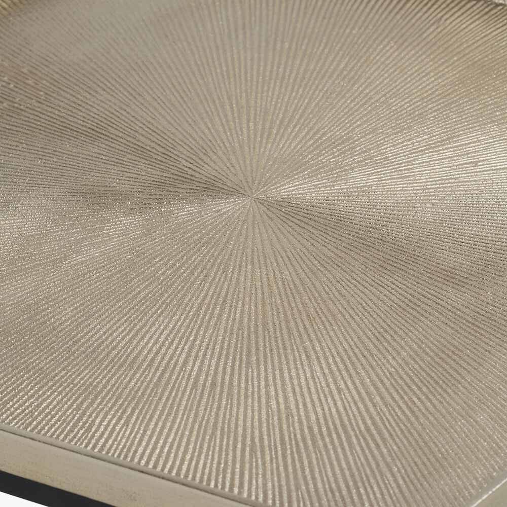 Alonzo Gold & Black Metal Square Coffee Table - Image 2