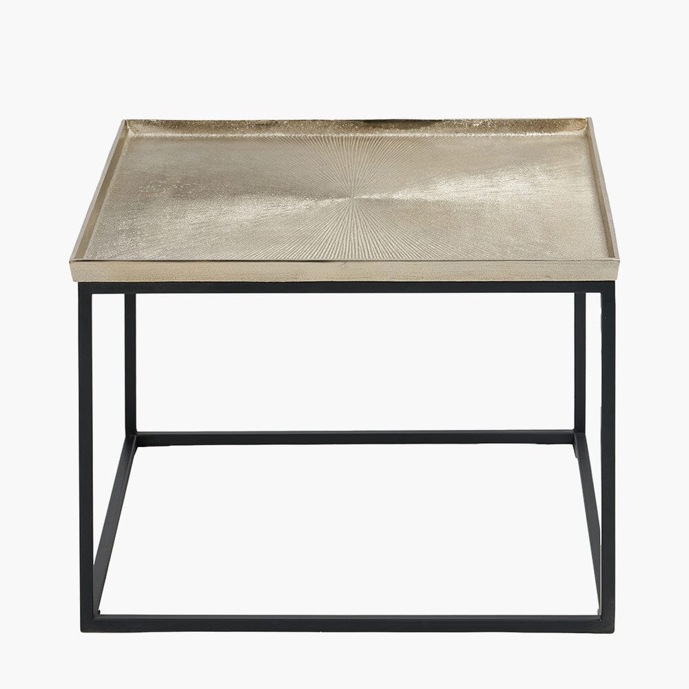 Alonzo Gold & Black Metal Square Coffee Table - Image 3
