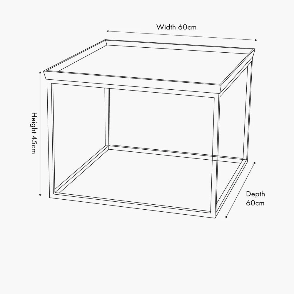 Alonzo Gold & Black Metal Square Coffee Table - Image 4