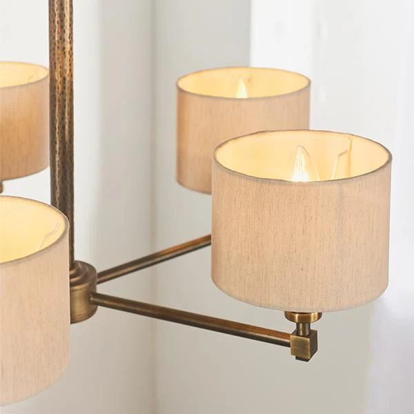 Amayah Bronze Hammered Effect 5 Pendant Ceiling Light - Image 2
