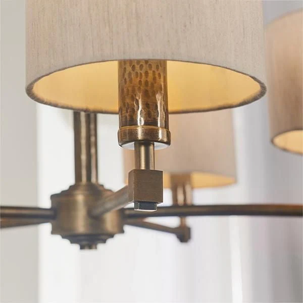 Amayah Bronze Hammered Effect 5 Pendant Ceiling Light - Image 3