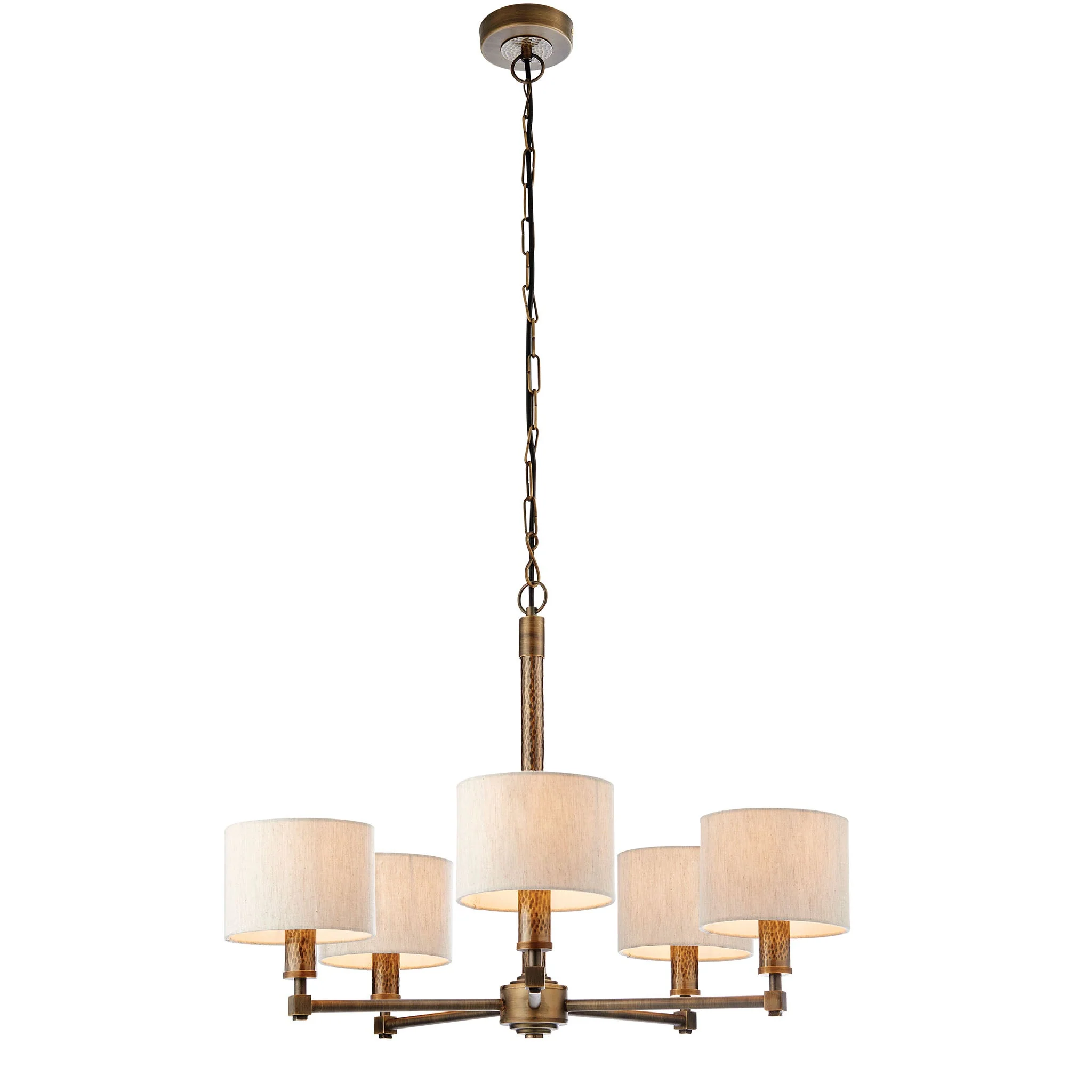 Amayah Bronze Hammered Effect 5 Pendant Ceiling Light - Image 6
