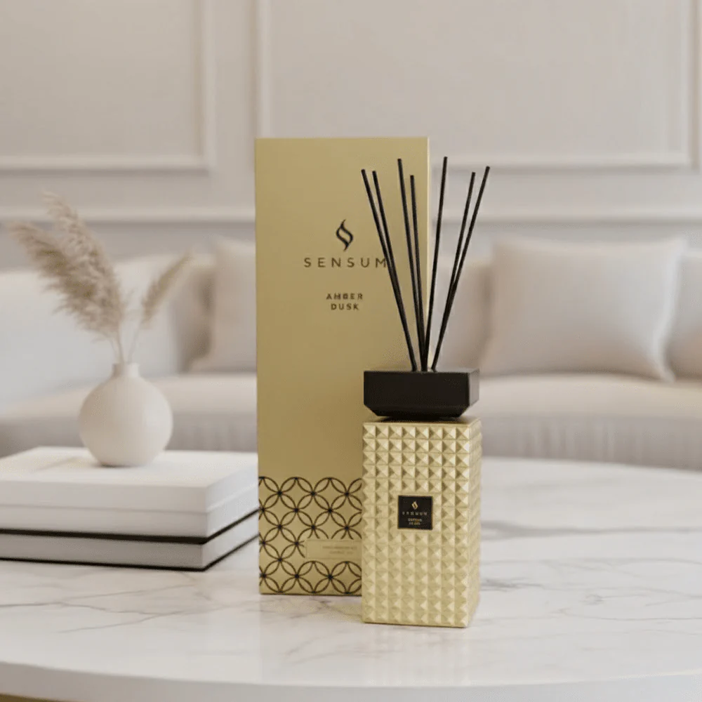 Amber Dusk Gold & Black Luxury Reed Diffuser - 1000ml